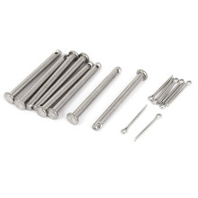 304 Stainless Steel Flat Head Round Clevis Pins Fastener M4x40mm 8Pcs