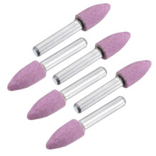 Abrasive Mounted Stone Grinding Bits for Rotary Tool 1/4" Shank 0.39" Diameter 60 Grit Conical Grinding Wheel 6Pcs