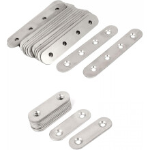 10 Pcs 50mmx16mmx2mm and 20 Pcs 100mm 4" Flat Brackets Straight Mending Plates Repair Fixing Joining