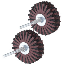 2pcs Abrasive Cloth Flap Wheel Sanding Star 1/4-Inch Shank for Woodworking Root Carving Furniture Polishing 180 Grit