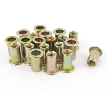 10#-24 Carbon Steel Rivet Nuts Flat Head Insert 20 Pcs