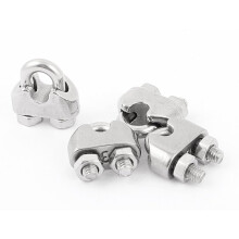 3mm 1/8 Inch Stainless Steel Wire Rope Cable Clamp Clips Fastener 4pcs
