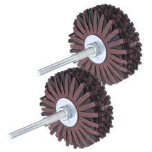 2pcs Abrasive Cloth Flap Wheel Sanding Star 1/4-Inch Shank for Woodworking Root Carving Furniture Polishing 120 Grit
