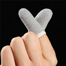 18-Pin Carbon Fiber Finger Sleeves for PUBG Mobile Games Contact Screen Finger Sleeves White(120 Pcs)