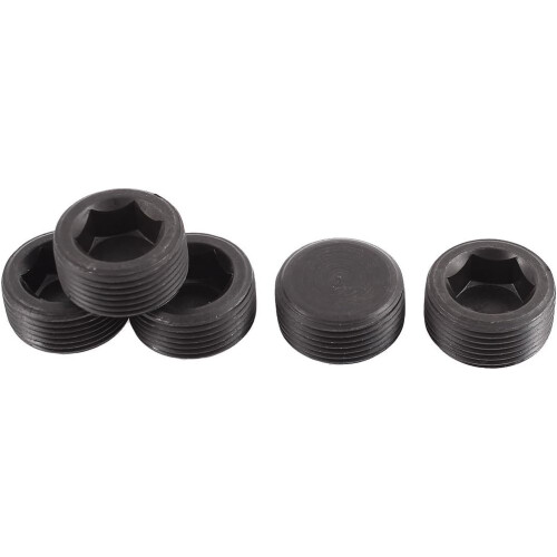M25x1.5mm Pitch Hex Socket Set Cap Point Grub Screws Black 5pcs