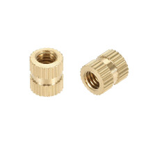 Knurled Insert Nuts, M5 x 8mm(L) x 7mm(OD) Female Thread Brass Embedment Assortment Kit, 50 Pcs
