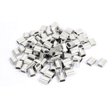 100pcs M4 Oval Aluminum Sleeves Clamps for 4mm Wire Rope Swage Clip