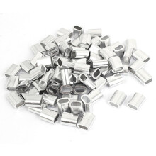 4mm Wire Rope Swage Clip M4 Oval Aluminum Sleeves Clamps 80pcs