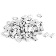 1/16" Aluminum Double Hole Clamp Clip Sleeve 80 Pcs for Wire Rope