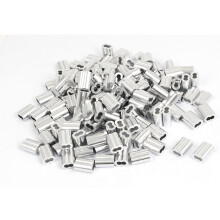 3mm 1/8" Wire Rope Aluminum Sleeves Clip Fittings Cable Crimps 200 Pcs