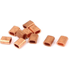 4mm x 2mm Single Hole Wire Rope Clip Clamp Brass Ferrules 10 Pcs