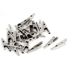 Metal Alligator Crocodile Clip Clamps Testing Probe 26pcs Silver Tone