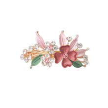 Yellow Chimes Hair Clips For Women And Girls | Enameled Floral French Barrette | Stylish Hair Accessories | Decorative Barrette Clip Gift For Women An