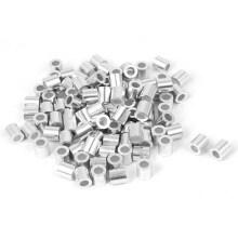 4mm Steel Wire Rope Aluminum Ferrules Sleeves Silver Tone 100 Pcs