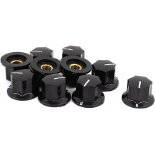 10 pcs Plastic Shell Potentiometer Pot Rotary Control Knob for 6mm Dia Shaft