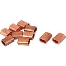 5.5mm x 2.5mm Hole Cable Wire Rope Brass Ferrules 9mm Length 10pcs