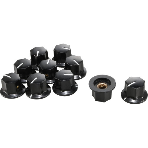 10 pcs Plastic Shell Potentiometer Pot Rotary Control Knob for 6mm Dia Shank