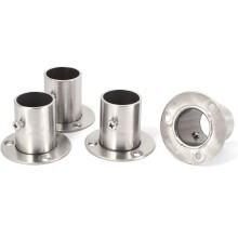Wardrobe 25mm Tube Stainless Steel Hanging Rail End Support 4pcs