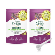 Pure Origin Amla Reetha Shikakai Haarpakket Poeder (Set Van 2) | Natuurlijke Haarreiniger | Vermindert Haaruitval