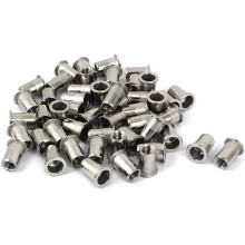 M10 Stainless Steel Flat Head Rivet Nut Insert Nutsert Silver Tone 50pcs
