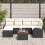 VidaXL vidaXL Gartensofa-set 7 stk. Schwarz und Creme Poly-Rattan 3