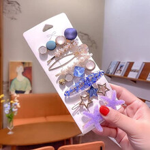 Annacreations Korean Style Pearl Metal Hair Clips, Plastic Pearl Barrettes Hairpin For Women & Girls(Multicolor) 8 Count (Pack Of 1)