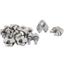 M5 5mm 3/16 Inch Metal Wire Rope Saddle Cable Clamps Clips Silver Tone 10pcs