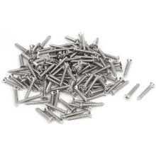 M3 x 20mm Phillips Flat Head Self Tapping Screws Silver Tone 190pcs