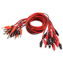 10 Pairs Multimeter Test Leads Set Banana Plug, Double Alligator Crocodile Clip Wire Cable to Banana Connector Audio Video Test Cable 1M Length for El