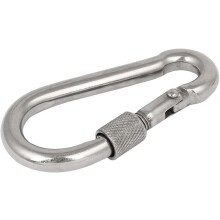 3-Inch Length 304 Stainless Steel Spring Snap Hook Carabiner Screw Lock Key Chain