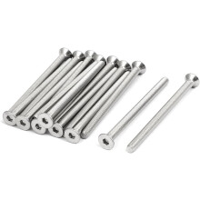 M6x90mm 304 Stainless Steel Flat Head Hex Socket Cap Screws DIN7991 15pcs