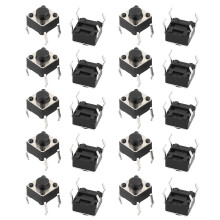 20Pcs 4 Pins Square 6mmx6mmx5mm High Temperature Mini Push Button Switch