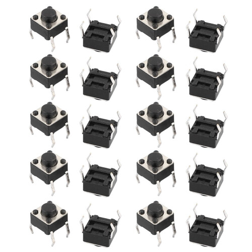 20Pcs 4 Pins Square 6mmx6mmx5mm High Temperature Mini Push Button Switch