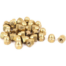 Acorn Hex Cap Nuts - 30Pcs M6 Dome Nuts Brass Hexagon Decorative Cap Nut for Screws Bolts Brass Tone