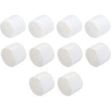 10pcs Rubber End Caps 42mm ID Vinyl Round Tube Bolt Cap Cover Screw Thread Protectors White