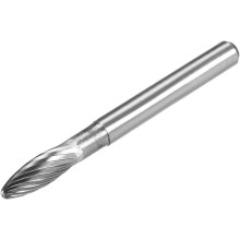 Tungsten Carbide Rotary Files 1/4" Shank, Single Cut Flame Shape Rotary Burrs Tool 6mm Dia, for Die Grinder Drill Bit Alloy Steel Hard Metal Carving P