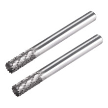 Tungsten Carbide Rotary Files 1/4" Shank, Double Cut Top Toothed Cylinder Shape Rotary Tool 6mm Dia, for Die Grinder Drill Bit Wood Soft Metal Polishi