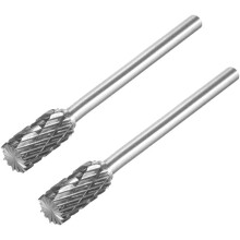 Tungsten Carbide Rotary Files 1/8" Shank, Double Cut Top Toothed Cylinder Shape Rotary Burrs Tool 6mm Dia, for Die Grinder Wood Soft Metal Polishing M