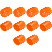 10pcs Rubber End Caps 22mm(7/8") ID Vinyl Round End Cap Cover Screw Thread Protectors,Orange
