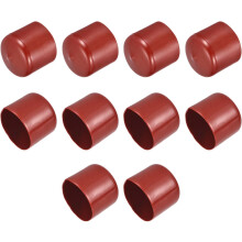 10pcs Rubber End Caps 50mm(2-inch) ID Vinyl Round End Cap Cover Screw Thread Protectors Burgundy Red