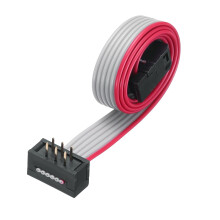 IDC Wire Flat Ribbon Cable FC/FD Connector A-Type 6Pins 2.54mm Pitch 0.3Meters Length Gray