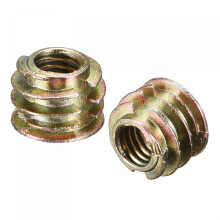 M6x8mm Furniture Screw-in Nut Zinc Alloy Threaded Insert Nuts for Wood 120pcs