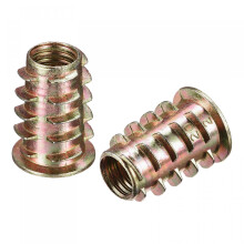 M8x20mm Furniture Screw-in Nut Zinc Alloy Threaded Insert Nuts for Wood 12pcs