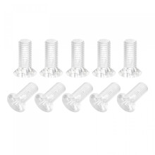 M10 x 25mm Plastic Phillips Machine Screws, PC Flat Head Machine Bolts Transparent 25pcs