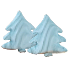 Coussins Sapin Lot de 2 Noël Bleu Clair 45.5x41cm — decoration interieur noel, coussin forme sapin