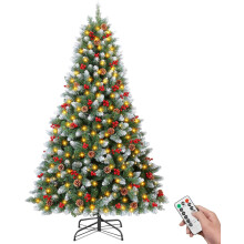 Choinka Sztuczna Świąteczna Gęsta Oświetlona LED 300 Lampek 180cm Zielona