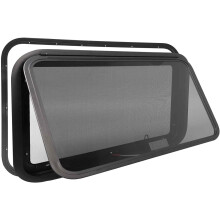 Fenêtre Coulissante pour Camping-car Robuste et Sécurisée Noire 914x508 mm