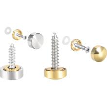 Mirror Screws Decorative Caps Cover Nails Stainless Steel 10mm 4pcs and Gold 10mm 4pcs for Mirrors, Tea Tables, Wardrobes