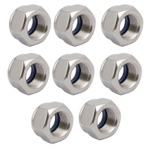8pcs M18 x 1.5mm Pitch Metric Fine Thread 304 Stainless Steel Hex Lock Nuts