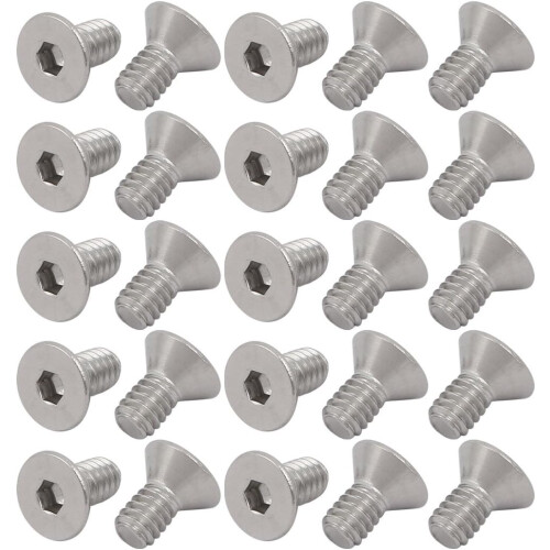 1/4-20 x 1/2" 304 Stainless Steel Flat Head Hex Socket Cap Screw 25pcs
